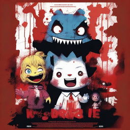 A crossover horror movie poster featuring characters from Happy Tree Friends and Child's Play 2