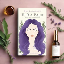 A book cover featuring hair and herbal hair products