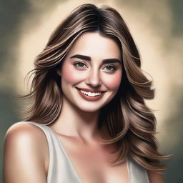 A realistic portrait of Ana de Armas, capturing her natural beauty and charm