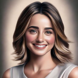 A realistic portrait of Ana de Armas, capturing her natural beauty and charm