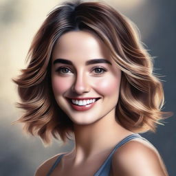 A realistic portrait of Ana de Armas, capturing her natural beauty and charm