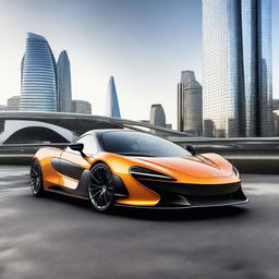 A detailed and realistic rendering of a McLaren Aruta, showcasing its sleek design and aerodynamic features