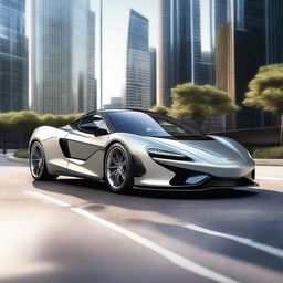 A detailed and realistic rendering of a McLaren Aruta, showcasing its sleek design and aerodynamic features