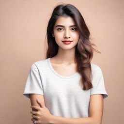 A young woman, around 18 years old, posing confidently