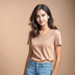 A young woman, around 18 years old, posing confidently