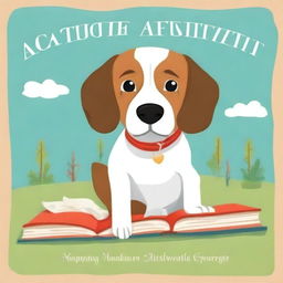 Create a book cover featuring a beagle in a thoughtful pose