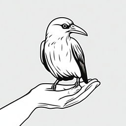 A hand holding a bird roughly