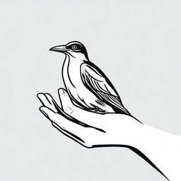 A hand holding a bird roughly