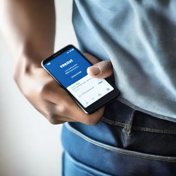 A close-up image of a smartphone partially visible inside a person's pocket