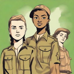 An illustration of four young characters from the World War II Allies