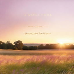 Design a professional ebook cover with a serene sunrise over a meadow, symbolizing new beginnings