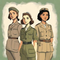 An illustration of four young characters from the World War II Allies