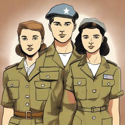 An illustration of four young characters from the World War II Allies