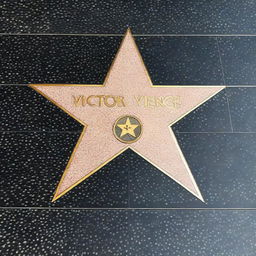 A Hollywood star on the Walk of Fame with the name 'Victor Vience' written on it