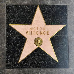 A Hollywood star on the Walk of Fame with the name 'Victor Vience' written on it