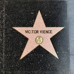 A Hollywood star on the Walk of Fame with the name 'Victor Vience' written on it