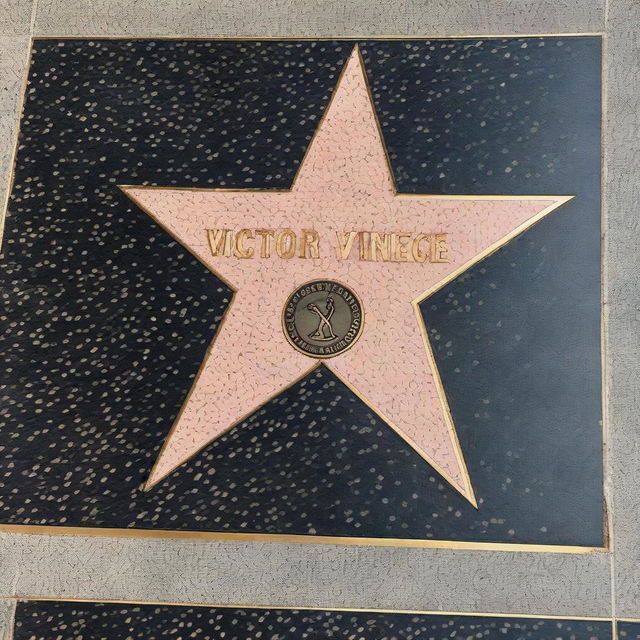 The name 'Victor Vience' written on a Hollywood Walk of Fame star