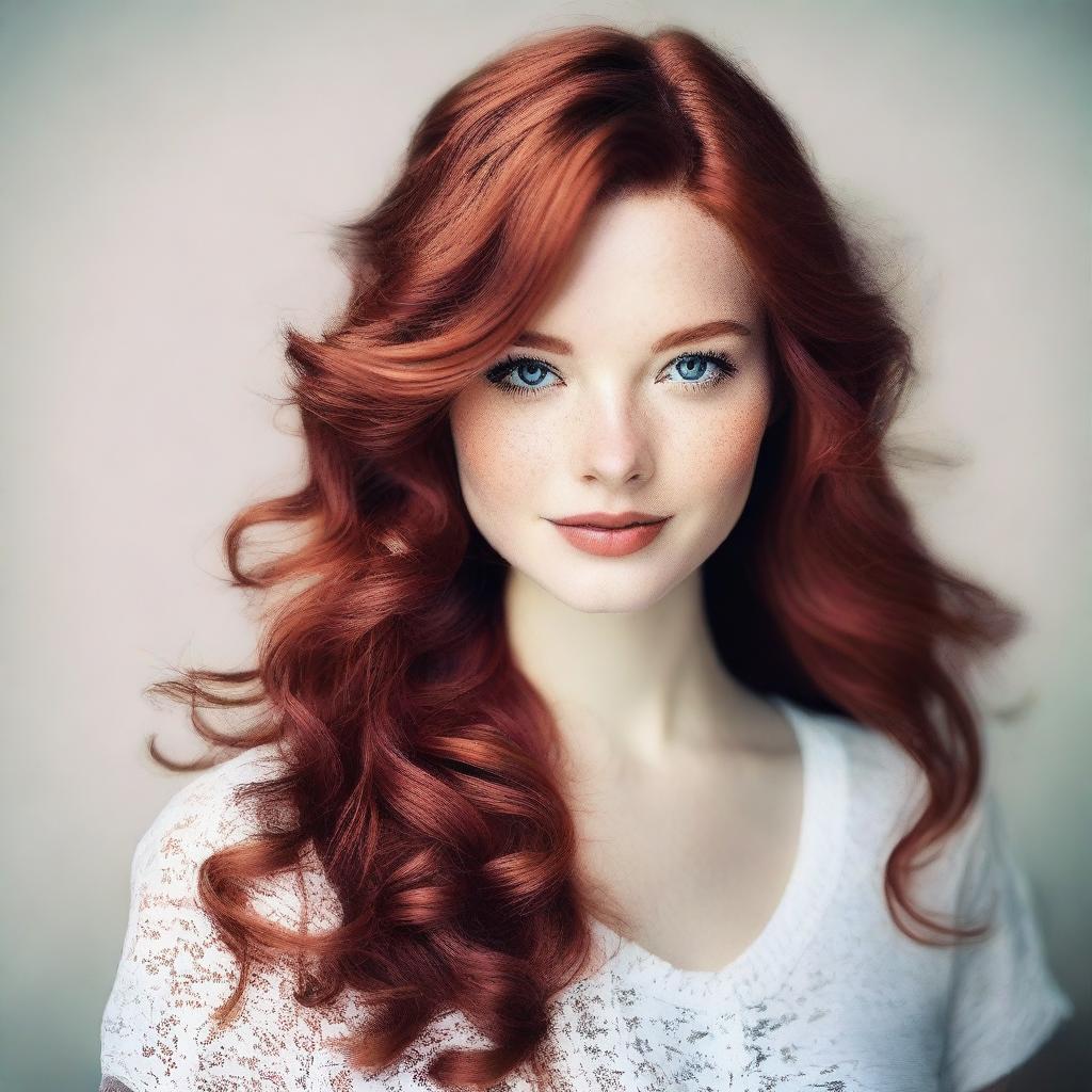 Create an image of a girl with auburn hair