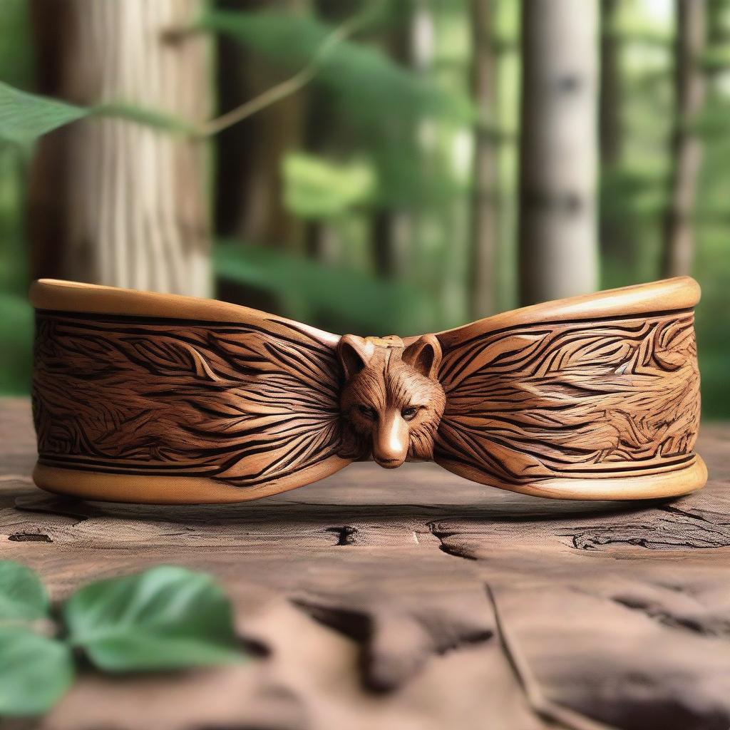 A beautifully hand-carved bow with intricate details