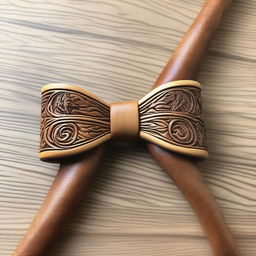 A beautifully hand-carved bow with intricate details