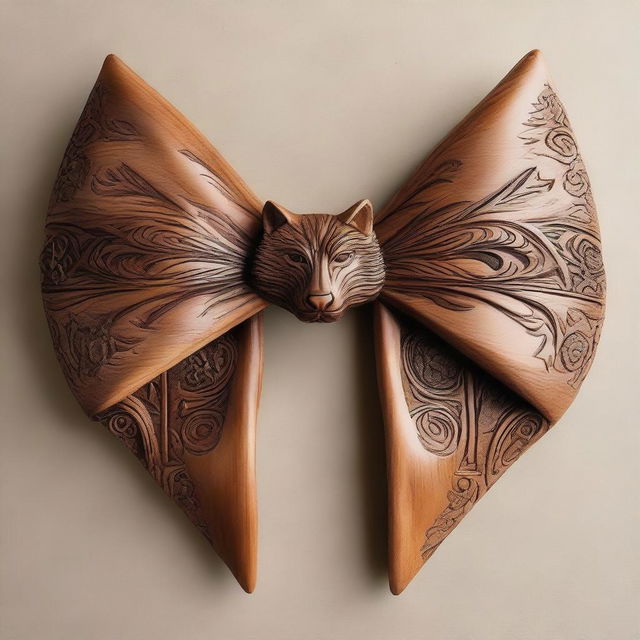 A beautifully hand-carved bow with intricate details