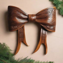 A beautifully hand-carved bow with intricate details