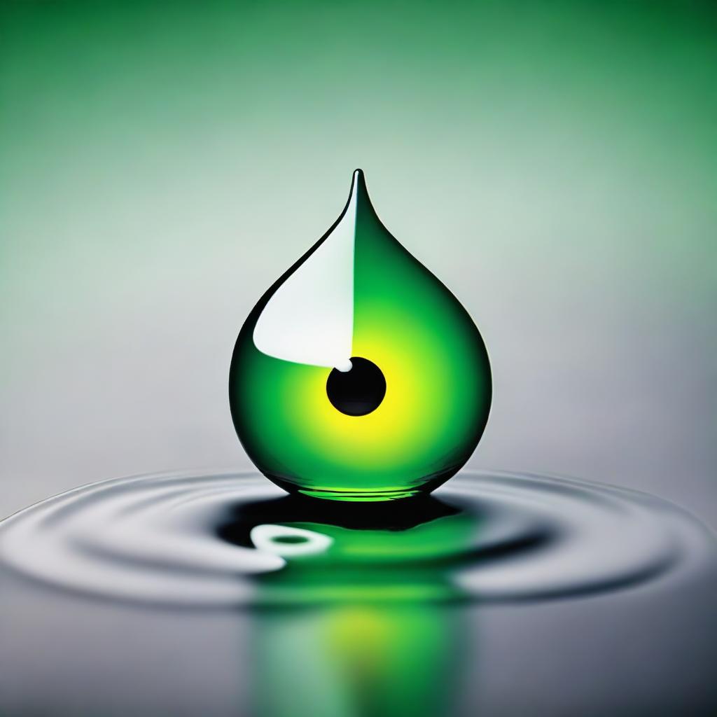 A single green water droplet