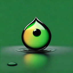 A single green water droplet