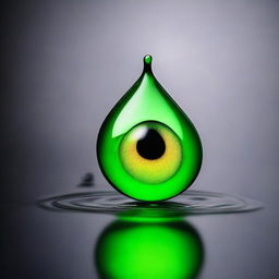 A single green water droplet