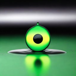 A single green water droplet