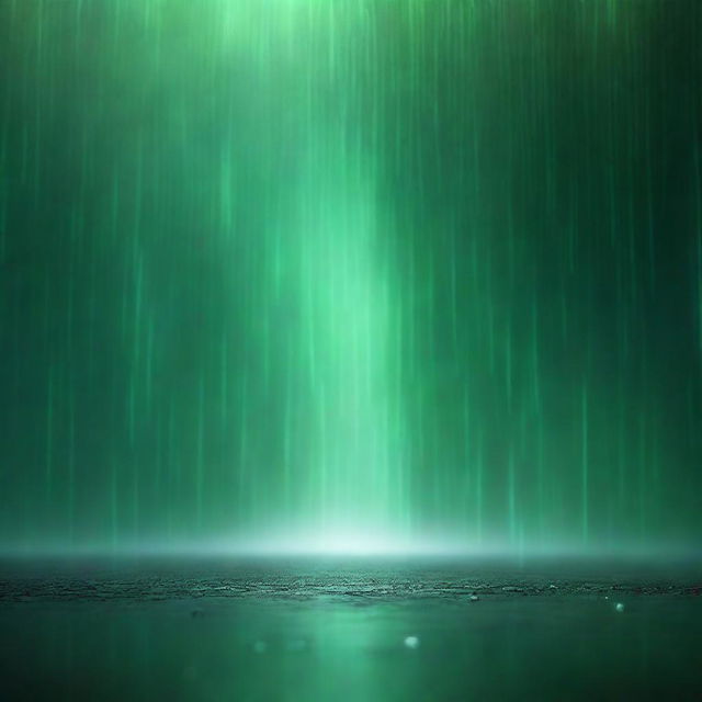 A completely dark background with green rain falling over a white gap