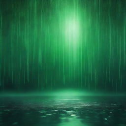 A completely dark background with green rain falling over a white gap