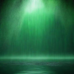 A completely dark background with green rain falling over a white gap