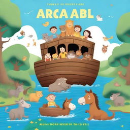 Create a children's book cover with the title: 'A Arca de Noé'