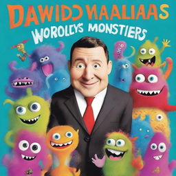 A detailed and imaginative book cover for a novel study of David Walliams' book titled 'The World's Worst Monsters'