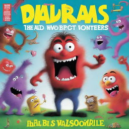 Create a book cover for a novel study of the David Walliams book titled 'The World's Worst Monsters'