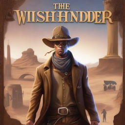 A book cover for 'The Wishender,' a fantasy western with steampunk elements