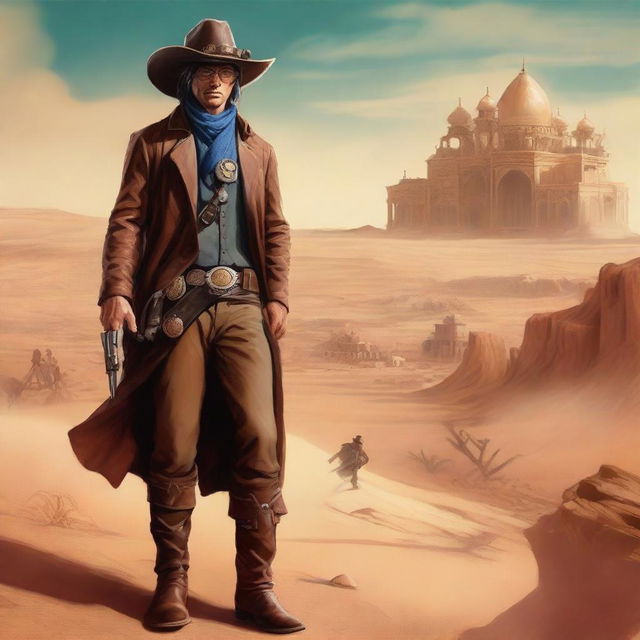 A book cover for 'The Wishender,' a fantasy western with steampunk elements