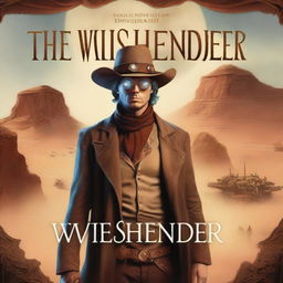 A book cover for 'The Wishender,' a fantasy western with steampunk elements