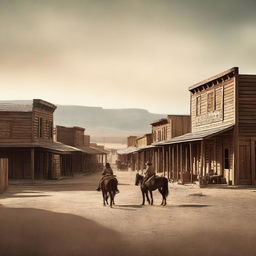 A book cover featuring an old western town