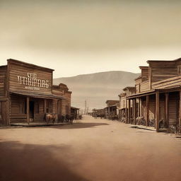 A book cover featuring an old western town