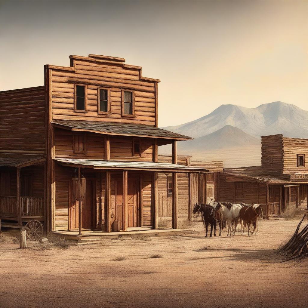 A book cover featuring an old western town