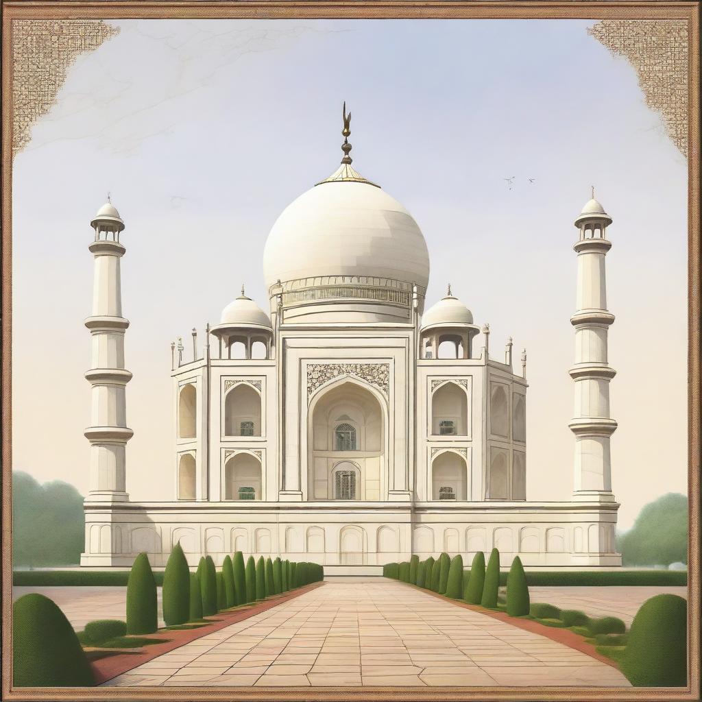 A detailed and realistic depiction of the Taj Mahal as if it were located in Vadodara, India