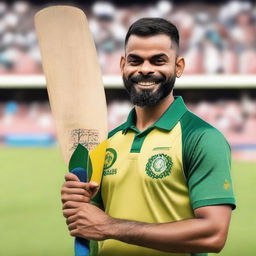 Virat Kohli, the renowned Indian cricketer, wearing an Australian Cricket Jersey