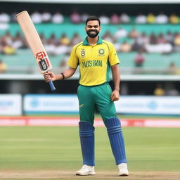 Virat Kohli, the renowned Indian cricketer, wearing an Australian Cricket Jersey