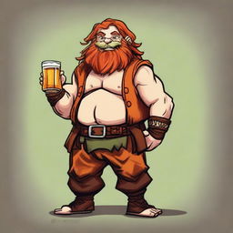 In a realm akin to Dungeons and Dragons, a stout halfling barbarian, standing at 2