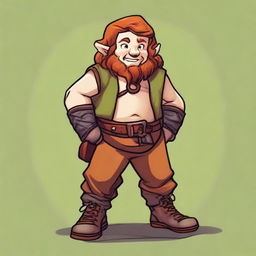 In a realm akin to Dungeons and Dragons, a stout halfling barbarian, standing at 2