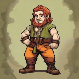 In a realm akin to Dungeons and Dragons, a stout halfling barbarian, standing at 2