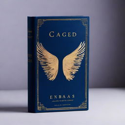 A dark blue cover with white angelic wings prominently displayed