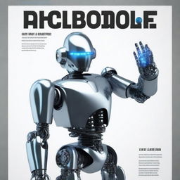 Create a poster in the style of a billboard featuring a futuristic robot